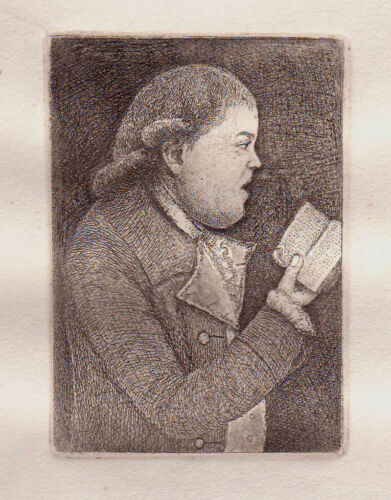 JOHN KAY Original Antique Etching. Mr. John Campbell, Precentor, 1805 - Afbeelding 1 van 2