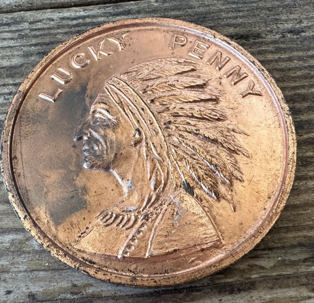 Lucky Penny Coin Medallion Indian Head Fort Dearborn 1833 1933