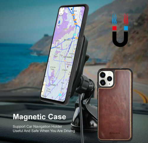 Premium Leather Magnetic Detachable Wallet Case For iPhone 14 13 12 11 Pro Max - Picture 10 of 25