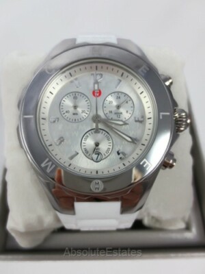 Michele White Tahitian Jelly Watch With Box Michele Tahitian MWW12F000111 Jelly 2 Tone Silver Gold White  main image 2