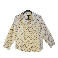 Lauren Ralph Lauren Women's Pink Rose Pajama Top SZ LARGE Floral Cotton Feminine