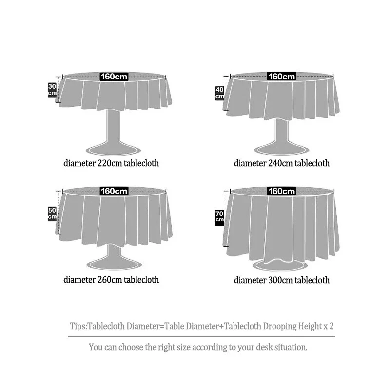 Wedding Christmas Decorative Table Cloth Round Tablecloths Dining Table Cover - Image 3 of 4