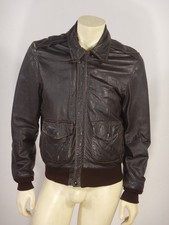 Vintage SCHOTT Brown Leather Bomber Flight Jacket 85 19-MS Made in USA Size 40