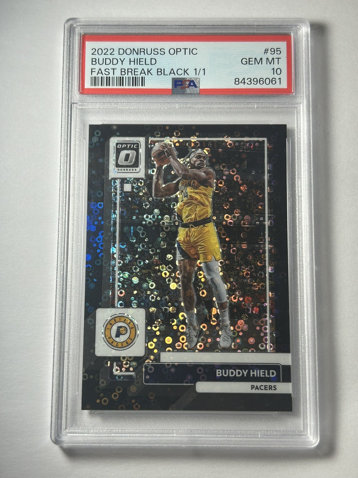 2022 Donruss Optic Buddy Hield Fast Break Black 1/1 Disco #95 One of One PSA 10