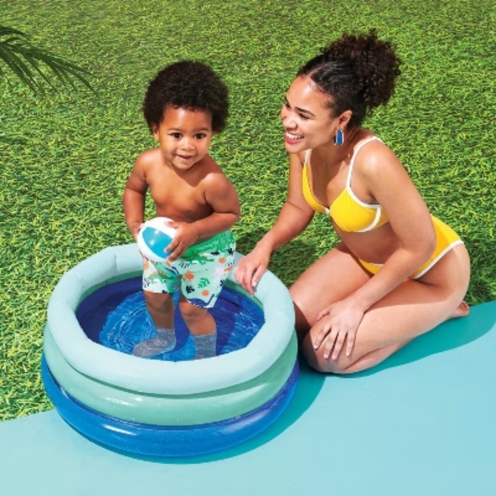 43 Gal Mini 3-Ring Oval Kiddie Pool by Sun Squad - 5.91 x 1.97 x 7.87 Inches