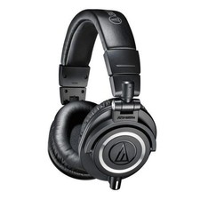 Image of Audio Technica ATHM50X Black Studio Monitor Headphones + Case & Cables ATH-M50X
