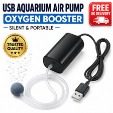 Aquarium Mini Air Pump Fish Tank USB Oxygen Aerator Silent Saving Energy NEW