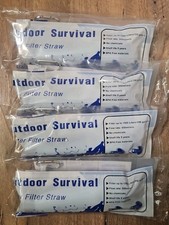 4 Outdoor Survival Water Filter Straw Personal Purifier Camping Hiking Emergency