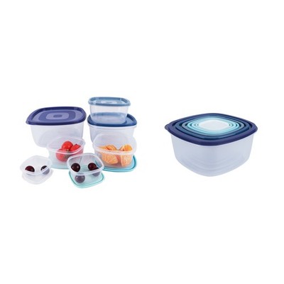 Neat-Living 14-PC Square Food Storage Set (7 Square Bowls with Lids)