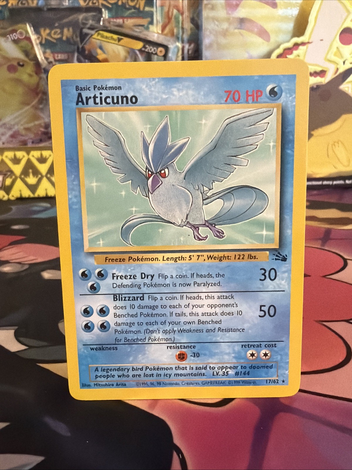 Articuno 17/62 -Vintage Non Holo Rare Pokemon Card- Fossil LP