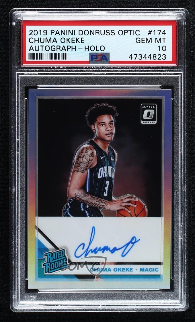 2019 Donruss Optic Holo Prizm Signatures Chuma Okeke PSA 10 Rookie Auto RC hz7