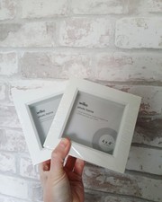 2 white deep box 4x4" photo frames