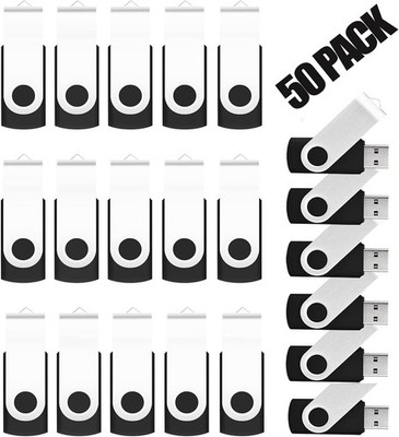 EASTBULL 50 Pack 4GB USB Flash Drive Bulk Swivel Black