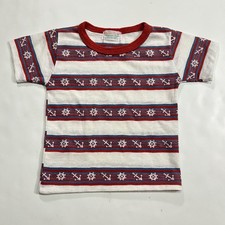 Vintage Health-tex Kids 4T Striped T-Shirt Made in USA Multi Color Retro Tee 70s