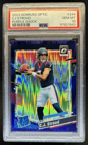 2023 Donruss Optic C.J. Stroud Purple Shock Prizm Rated Rookie #244 PSA 10