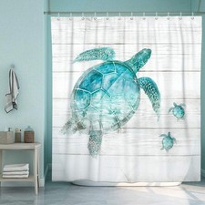 SUMGAR Sea Turtle Shower Curtains for 72"W x 72"L Pack of 1 , Teal