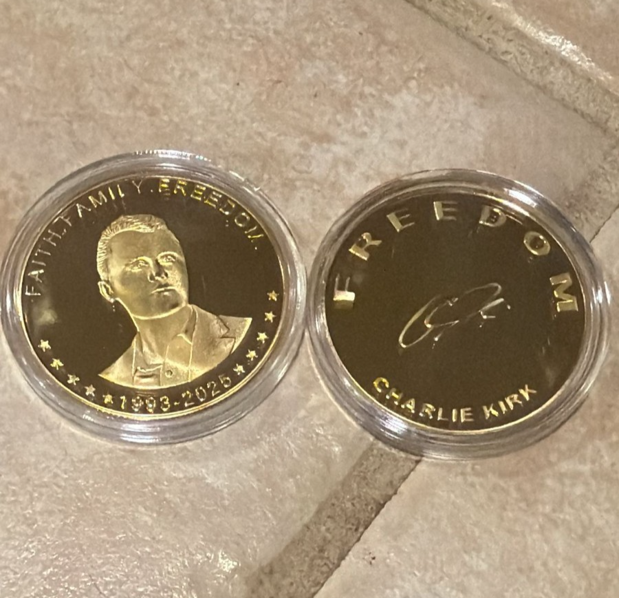 LOT OF 5, CHARLIE KIRK FREEDOM COIN TURNING POINT USA
