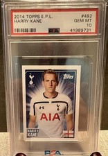 2014 Topps Merlin's FA Premier League Stickers Harry Kane PSA 10 Rookie Card. rookie card picture