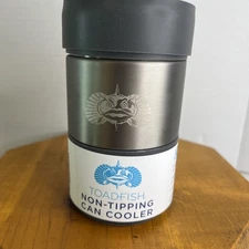 Toadfish Non-Tipping Can Cooler for 12oz Cans White Broadway Bank ETCHING