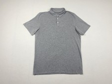 Vuori Knit Twill Polo Shirt Men  s M Gray Performance Preppy Golf Stretch