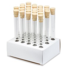 25 PCS Test Tubes Cork Stoppers Cardboard Rack Borosilicate Glass 16x150mm 23ml