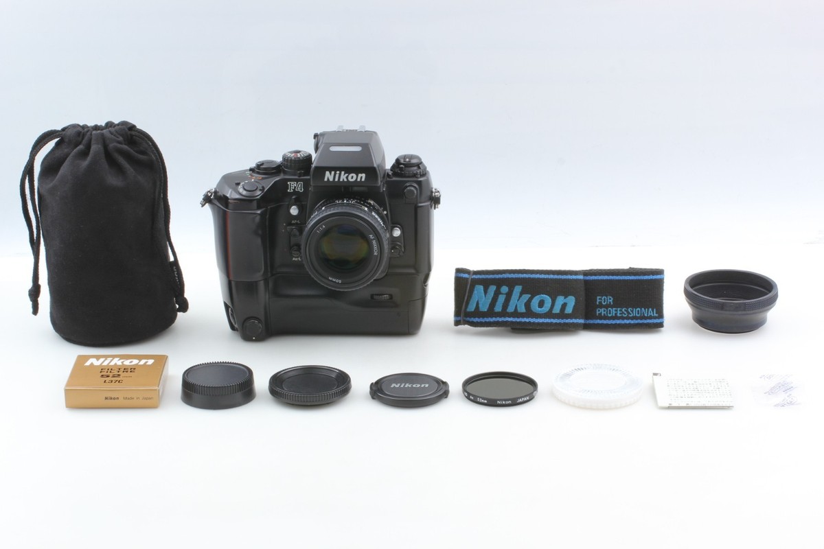 Almost MINT w/ Hood, Strap】 Nikon F4E SLR Camera AF 50mm F1.4