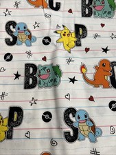Pok mon Fabric, Characters, Letters, ABC s, On White Background, Pikachu, BTY