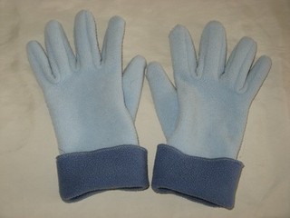Handschuhe Fleece hellblau Einheitsgröße warm kuschelig