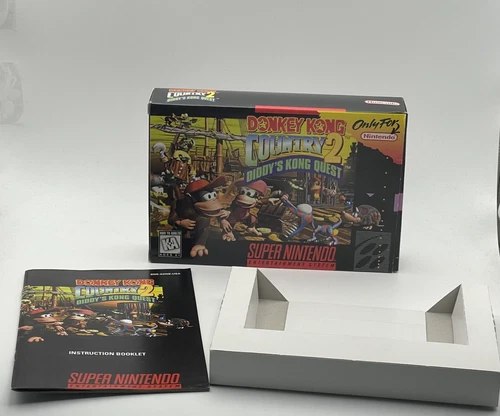 Donkey Kong Country 2: Diddy's Kong Quest (Super Nintendo, 1995) Box & Manual