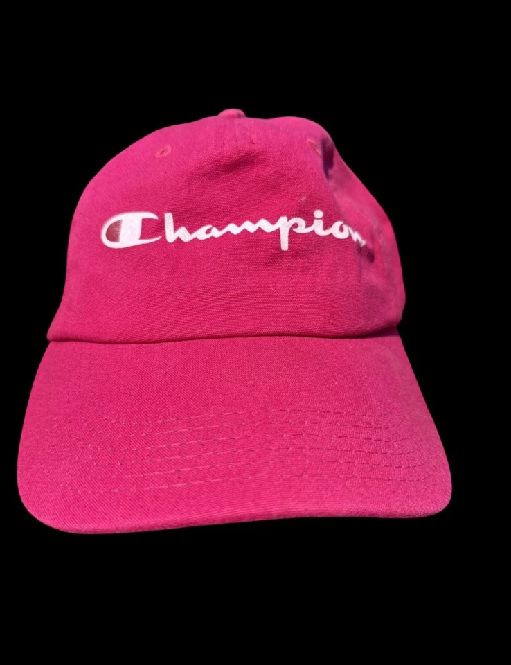 Champion Auténtico Sombrero Deportivo Atlético Gorra Rosa Caliente Con Logo Blanco Ajustable Foto 3 de 4