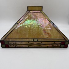 Vintage Dale Tiffany Ceiling Light Shade Square Multicolor 14" x 14" x 8"