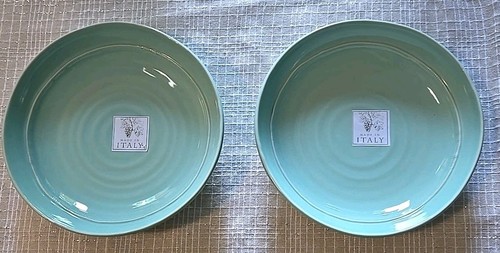 2 Ceramisia Italy 8-7/8" Soup/ Cerea/Pasta Bowls Light Aqua/Teal New With Tags - Picture 2 of 10