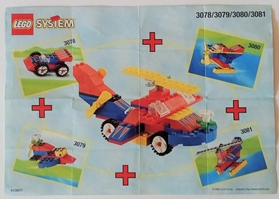 1x LEGO Bauanleitung OBA Set 3078/3079/3080/3081 Kellogg's Promotional Set Car