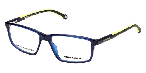 Skechers SE3275 Eyeglasses Men Shiny Blue Rectangle 55mm New 100% Authentic - Picture 2 of 7
