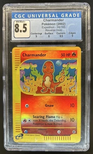 2002 Pokemon Expedition Set Charmander Reverse Holo #98/165 CGC 8.5