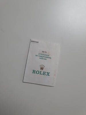 100% GENUINE ROLEX GUARANTEE CERTIFICATE FOR 79174 26mm DATE-JUST 