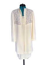 Vintage Bob Mackie Yellow Dress Set With Beaded jacket Size 6
