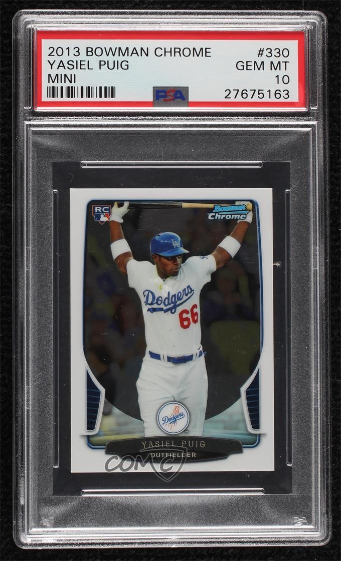2013 Bowman BOWMAN CHROME MINI #330 Yasiel Puig front