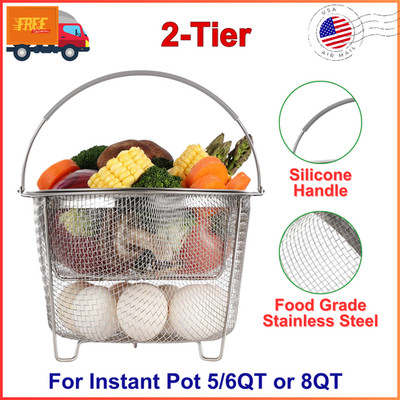 Steamer Basket for Instant Pot Accessories 6 qt or 8 quart - 2 Tier Stackable