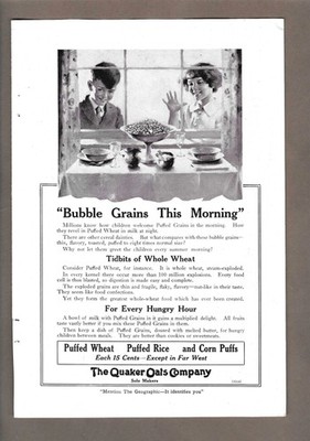 1919 Quaker Oats Company Bubble Grains & Alexander Hamilton Institute Print Ads