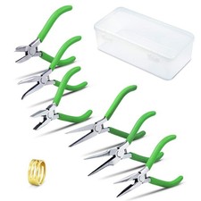 Mini Pliers Tool Set 6-Piece 4-1/2-Inch Precision Diagonal Plier Long Nose Needl