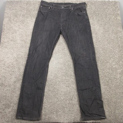 Levis Jeans Mens 38x34 Black 513 Slim Straight Faded Zip Fly Dark Denim Pants