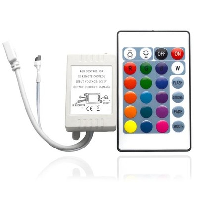 RGB Control Box + 24 keys IR Remote Controller For 3528 5050 12V LED ...