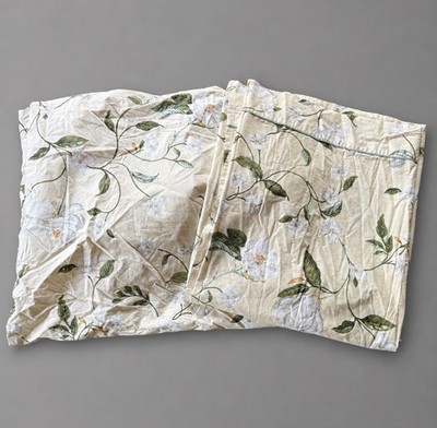 Vintage WILLIAMSBURG Crown Crafts Full Size Flat/Fitted Sheet Set Yellow Floral