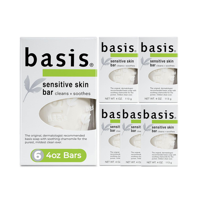 #ad Basis Sensitive Skin Bar Soap for Body Hands and Face Unscented Soap Bar $14.89