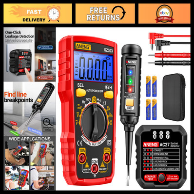 Electrical Test Kit - Digital Multimeter, Non-Contact Voltage Tester, AC/DC, Out