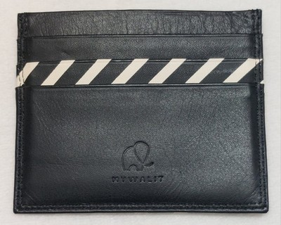 Mywalit Double Sided Slim Credit Card Holder Black/White Stripe Accent
