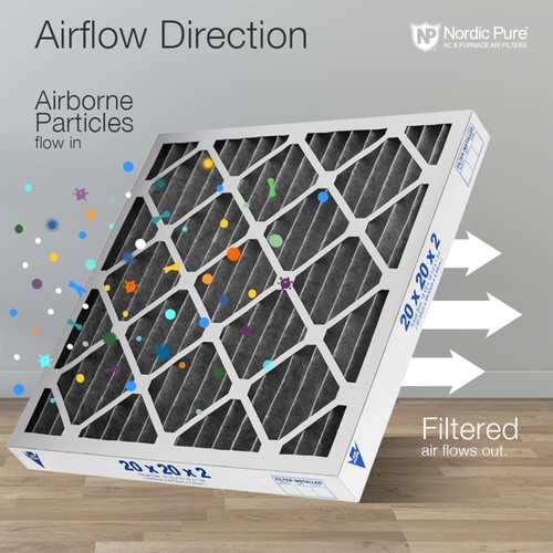 Nordic Pure 16x16x2 Furnace Air Filters MERV 8 Pleated Plus Carbon 3 Pack - Picture 4 of 7