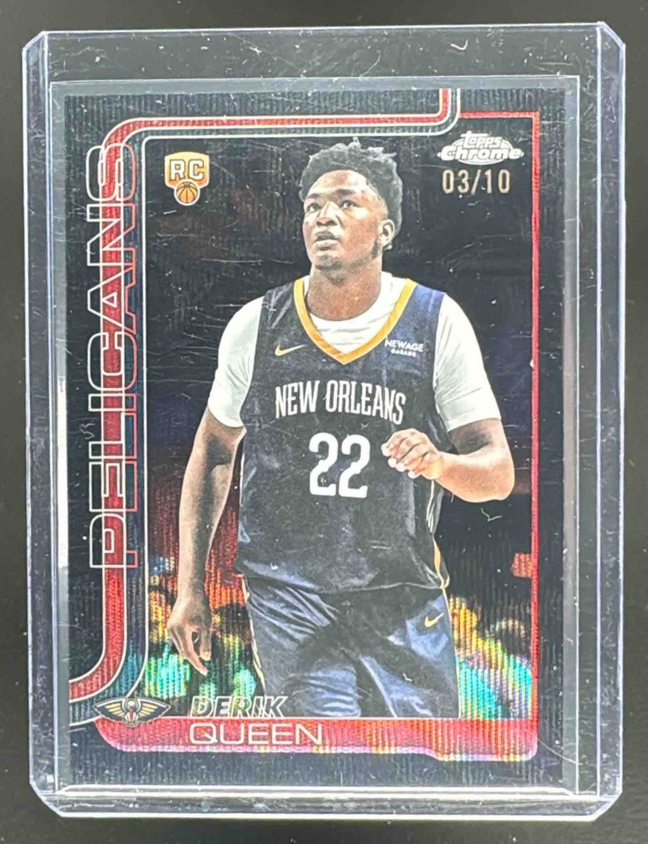 Derik Queen 2025 Topps Chrome #263 Black Wave Refractor Rookie RC 3/10