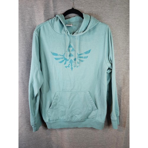The Legend Of Zelda Ocarina Of Time Hoodie Sweatshirt Teal M Nintendo **READ - Picture 1 of 7